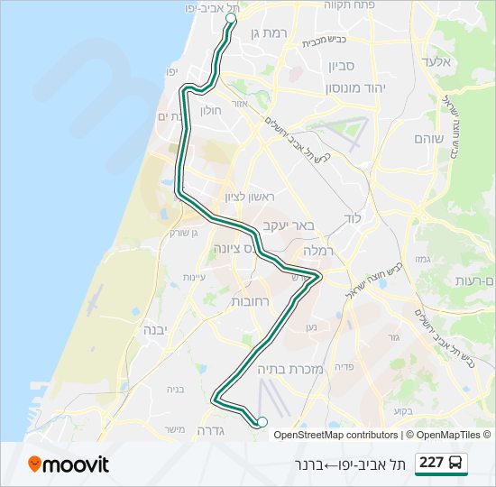 227 bus Line Map