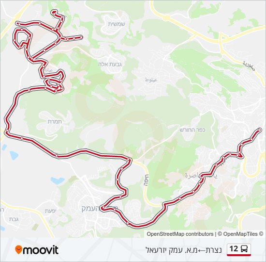 Автобус 12: карта маршрута