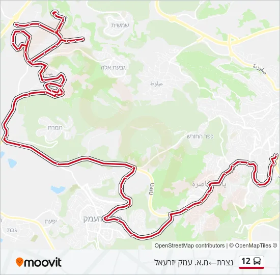12 Bus Line Map
