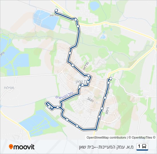 1 bus Line Map