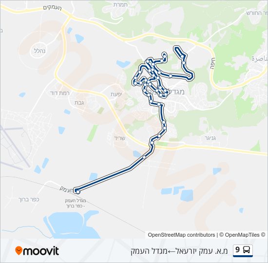 Автобус 9: карта маршрута
