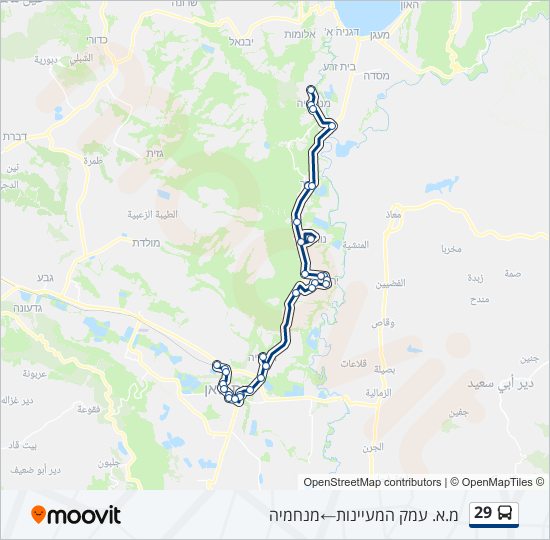 29 bus Line Map