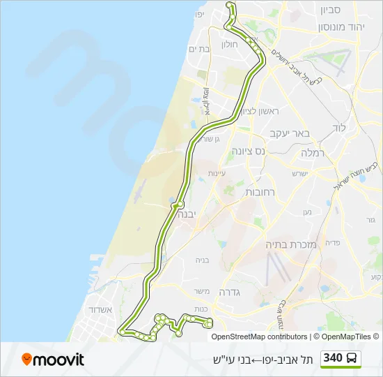 340 Bus Line Map