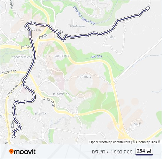 254 bus Line Map