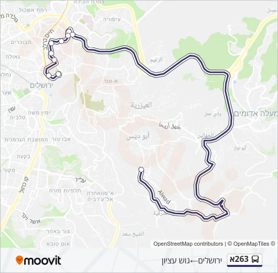 263א Bus Line Map