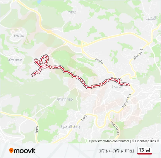 13 Bus Line Map