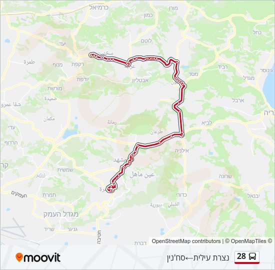 28 Bus Line Map