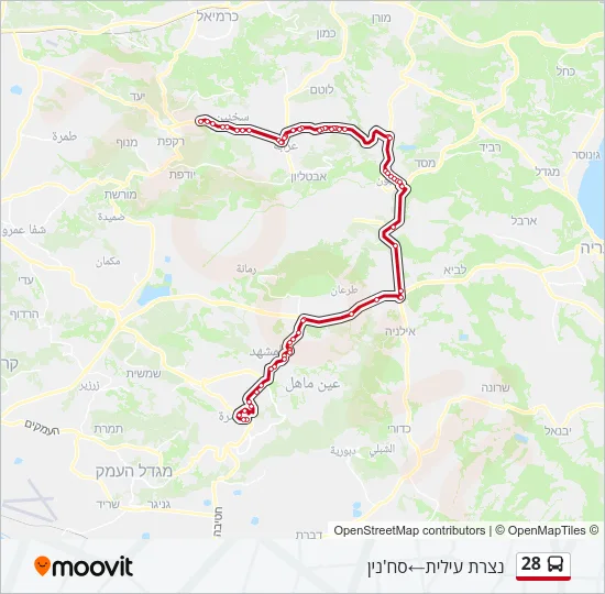28 Bus Line Map
