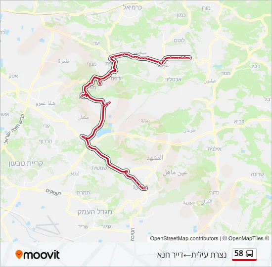 58 Bus Line Map