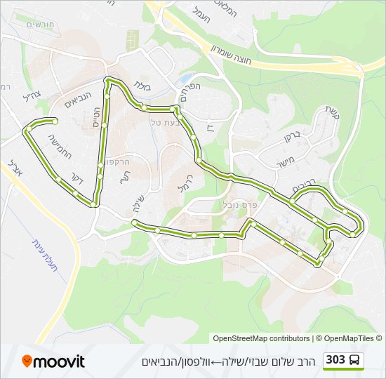 303 Bus Line Map