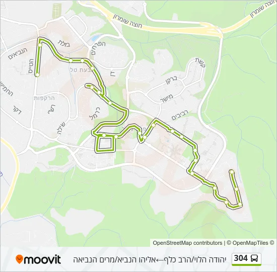 304 Bus Line Map