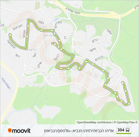 304 Bus Line Map