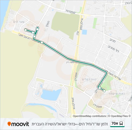 א70 Bus Line Map