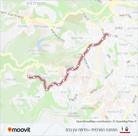 1 Light Rail Line Map