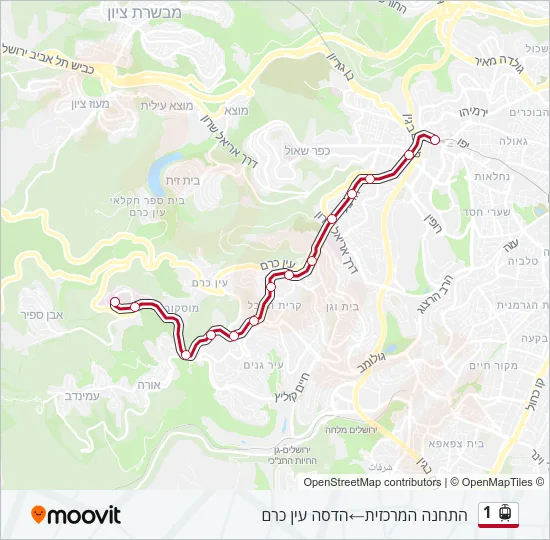 1 Light Rail Line Map