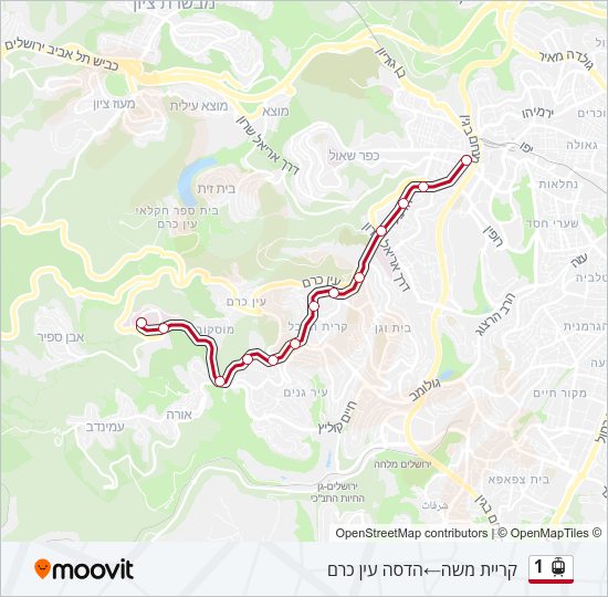 1 Light Rail Line Map