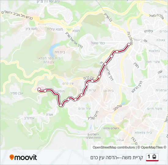 1 Light Rail Line Map