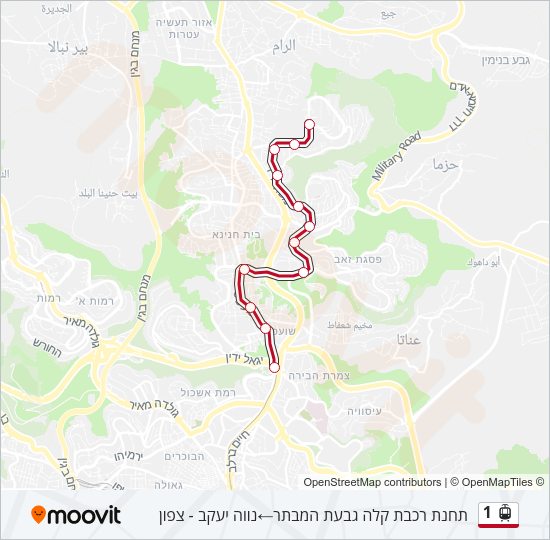 1 Light Rail Line Map