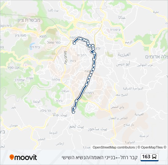 163 bus Line Map