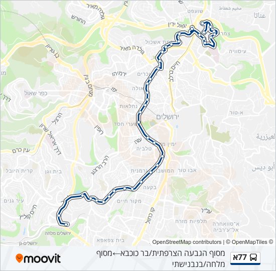 77א bus Line Map