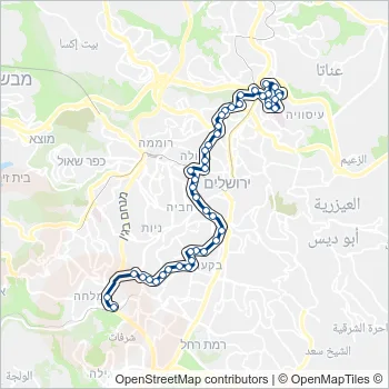 77א Bus Line Map