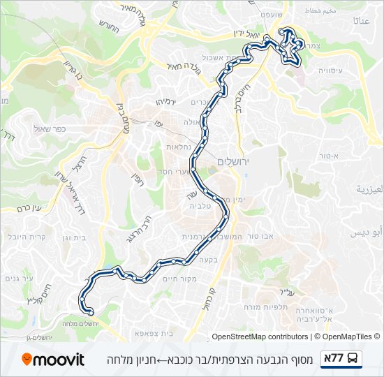 77א bus Line Map