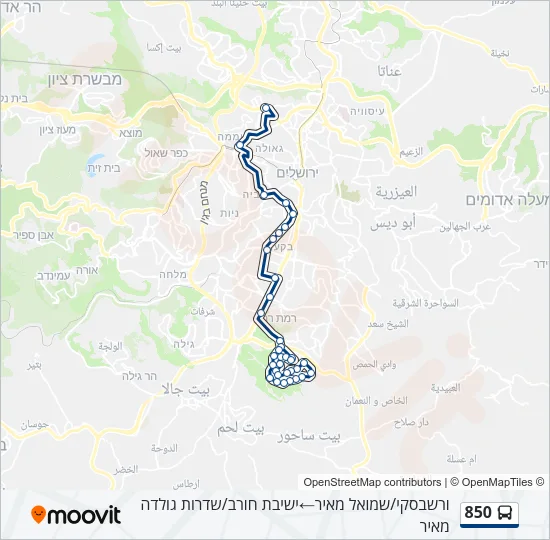 850 Bus Line Map