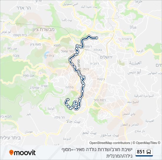 851 Bus Line Map