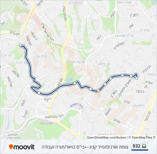 932 Bus Line Map