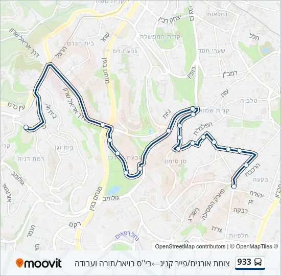 933 Bus Line Map