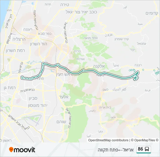 86 Bus Line Map