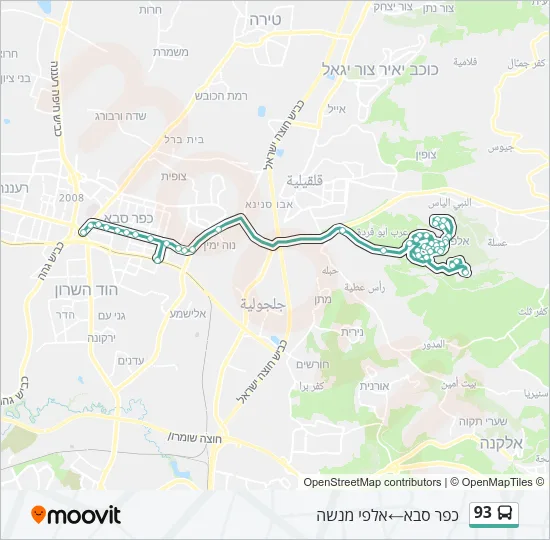 93 Bus Line Map