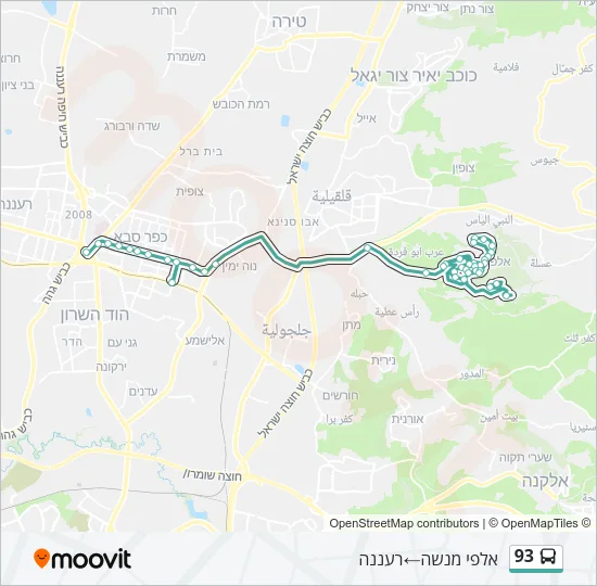 93 Bus Line Map