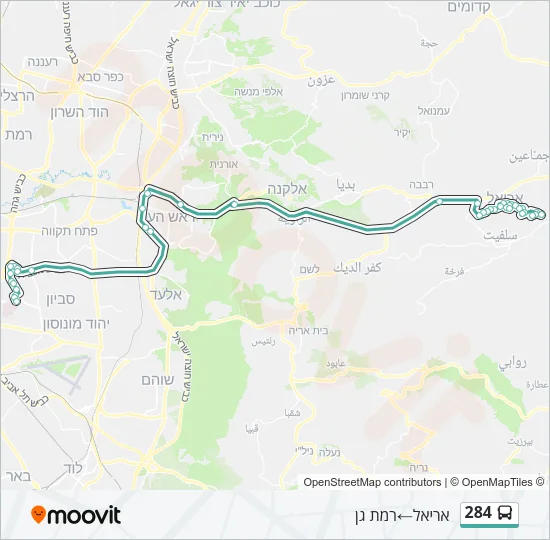 284 Bus Line Map