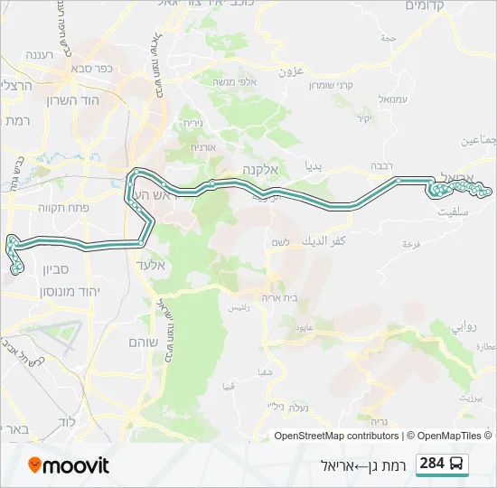 284 Bus Line Map