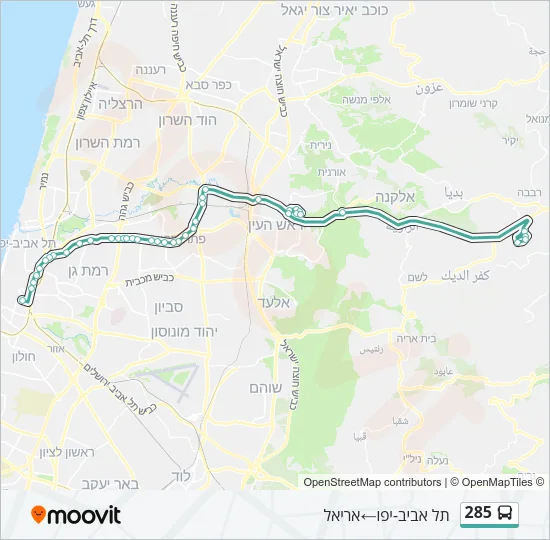 285 Bus Line Map