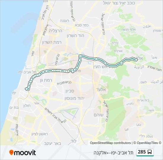 285 bus Line Map