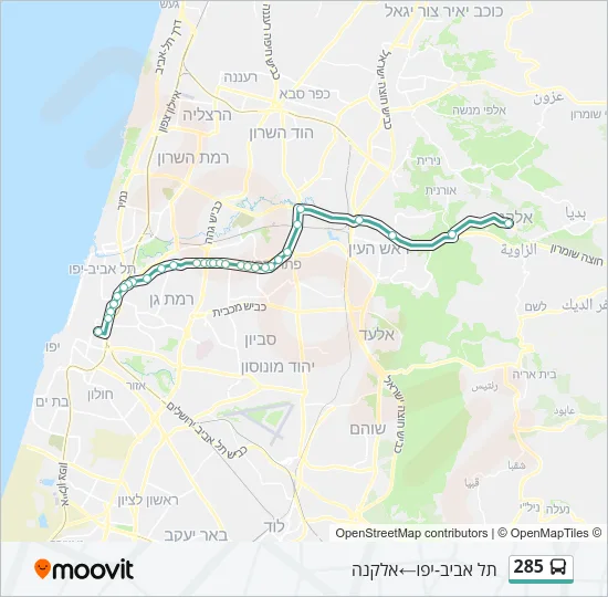 285 Bus Line Map
