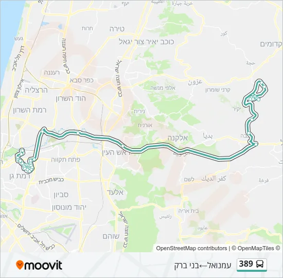 389 Bus Line Map