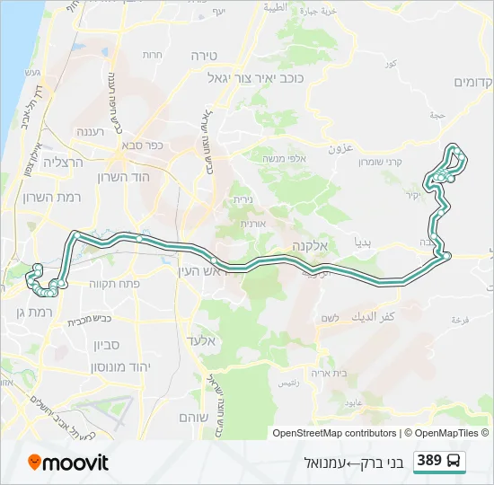 389 Bus Line Map