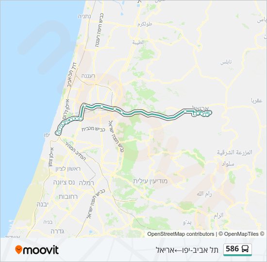 מפת המסלול של קו  586
