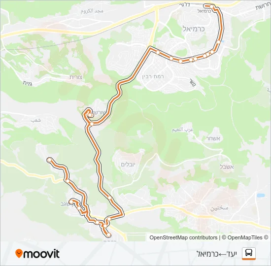 Автобус 41 - בהזמנה מראש: карта маршрута