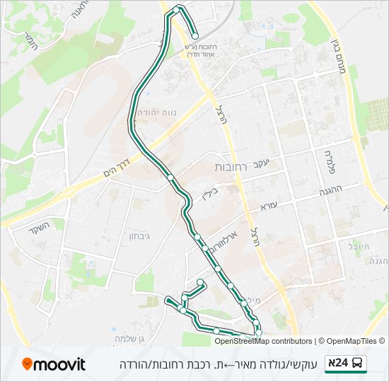 Автобус 24א: карта маршрута