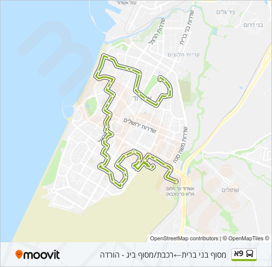 9א Bus Line Map