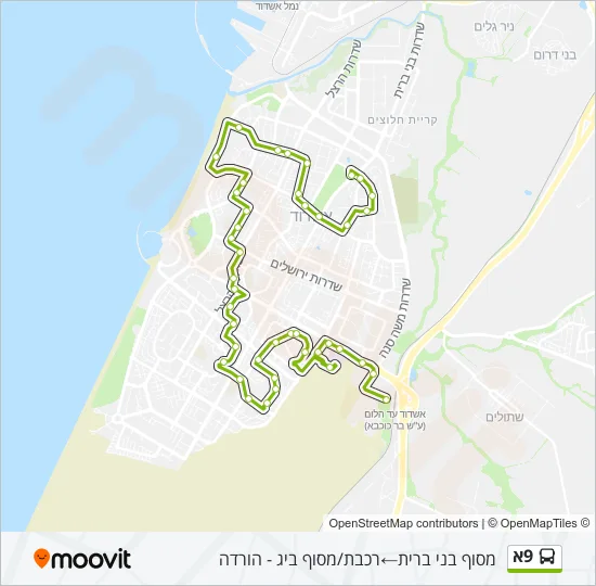 9א Bus Line Map
