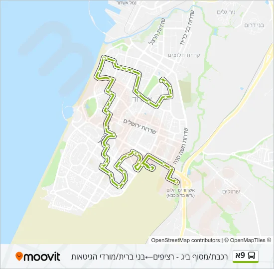 9א Bus Line Map