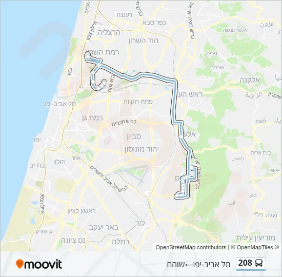 208 Bus Line Map