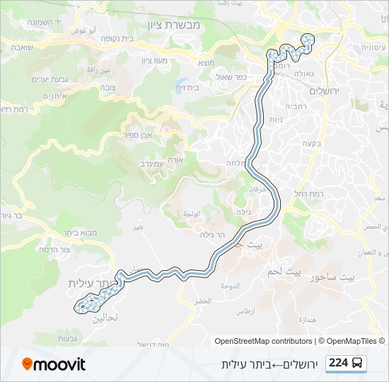 224 bus Line Map