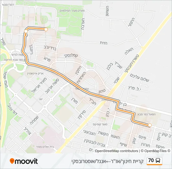 70 Bus Line Map