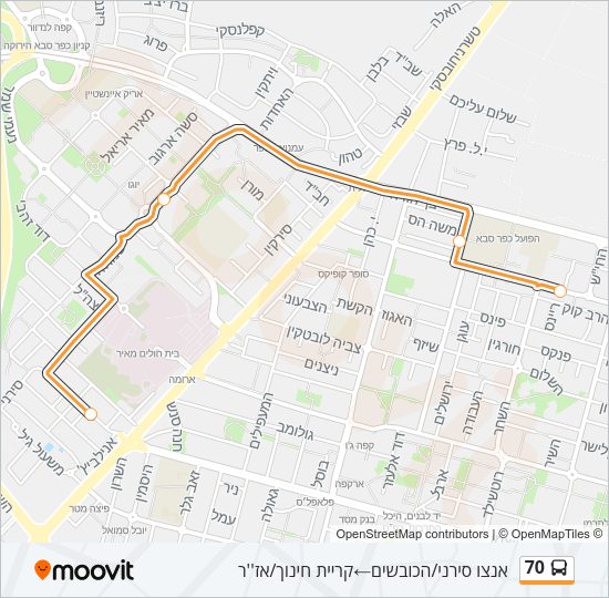 70 Bus Line Map